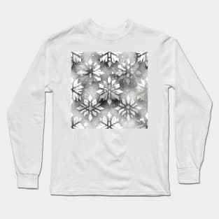 Gray Snowflakes Pattern Long Sleeve T-Shirt